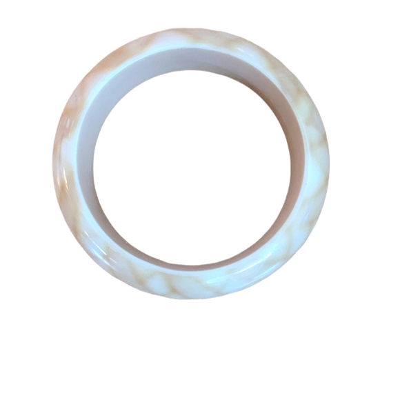 White and Tan Swirl Bangle - Picture 2 of 2